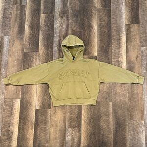Olive Green Cropped Men's Hoodie